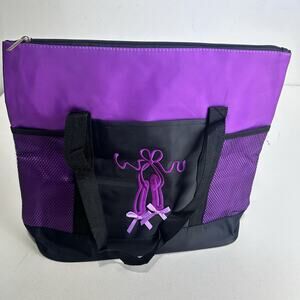 Girls Dance Ballet Purple Full Zip Tote Bag